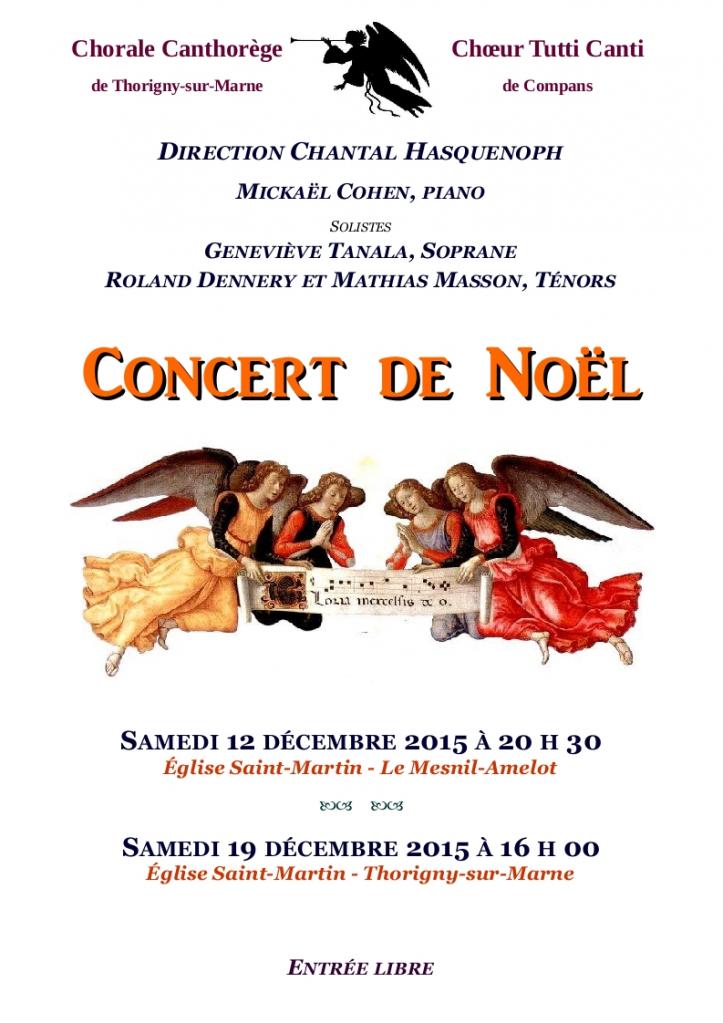 2015 Concerts de Noel  Mesnil Amelot et Thorigny