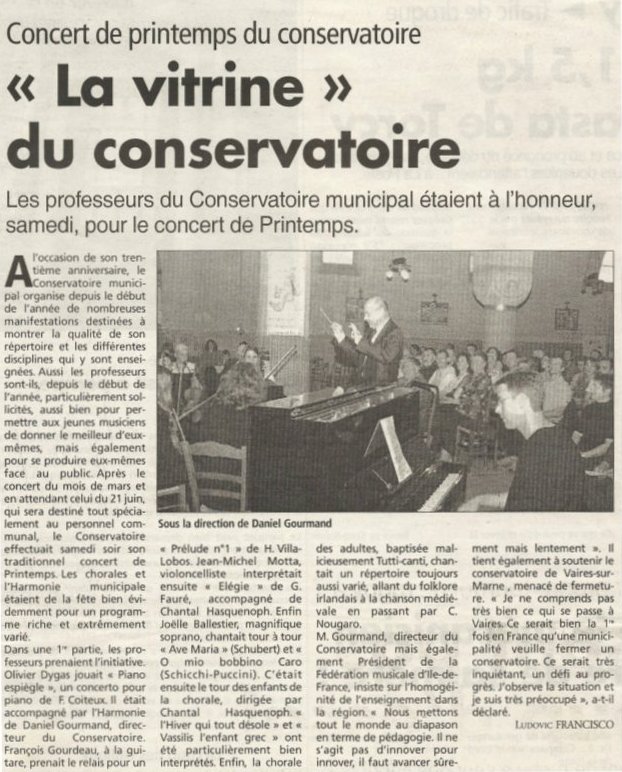 Mai 2004 - Concert de printemps -  Conservatoire